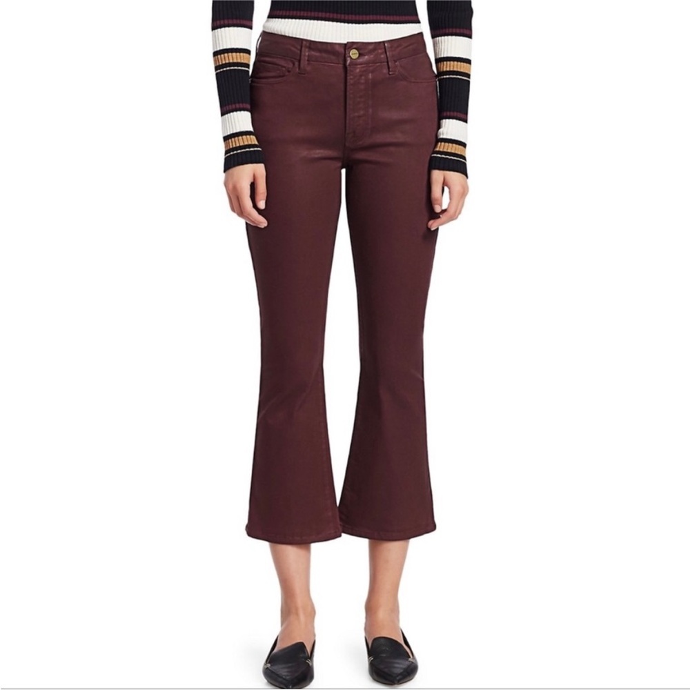 Frame Le Crop Mini Boot Bordeaux coated jeans burgundy 26